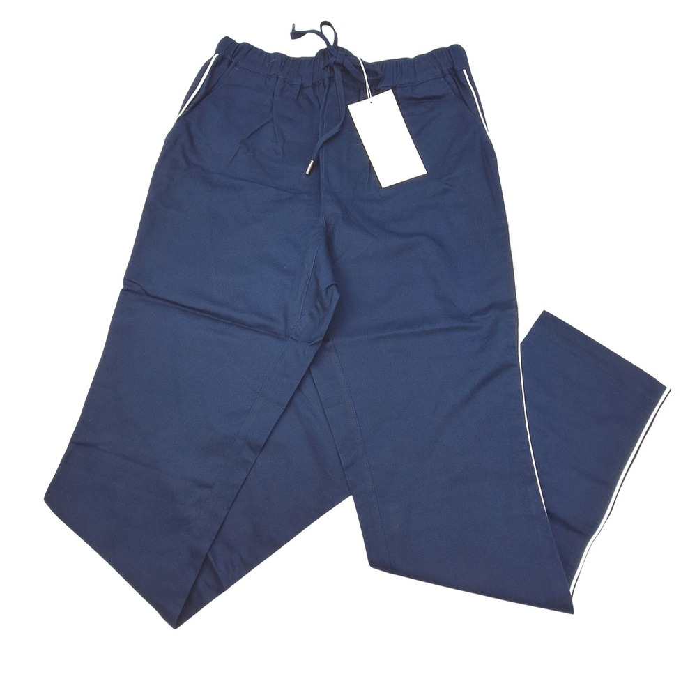 Wildfang Essential Piped Drawstring Pant Womens Small Navy White Streetwear